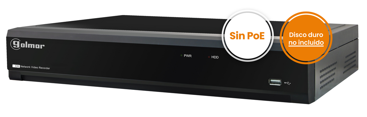 Grabador NVR-6404 64 Cámaras  H.265;  sin disco