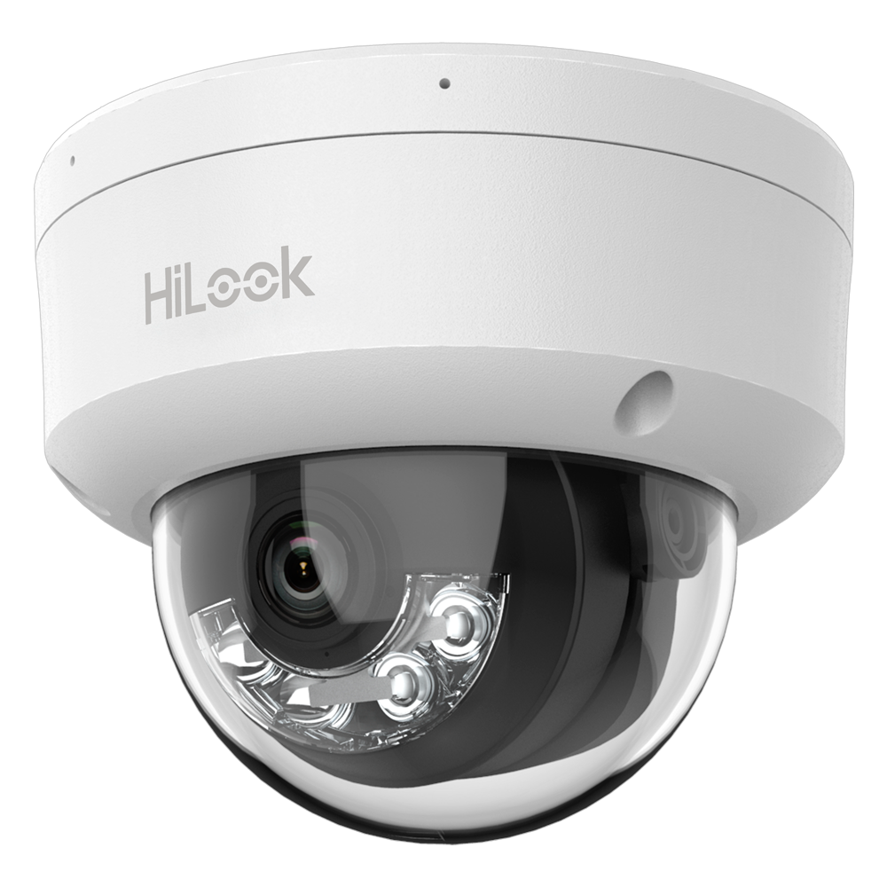 Cámara Domo IP – 4 MP y IP67 • Luz híbrida 30 m Micrófono integrado