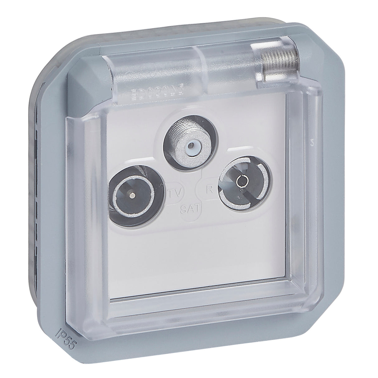Base TV-R-SAT Plexo modular - Gris