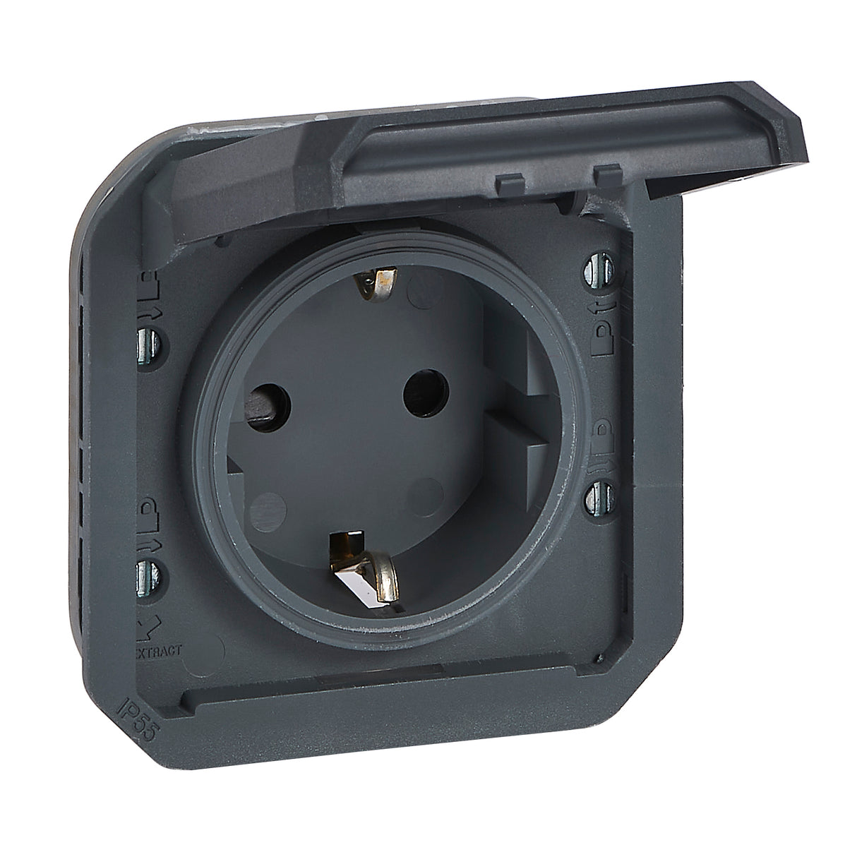 Base de corriente Plexo modular IP55 -2P+T-borne torn-Antracita