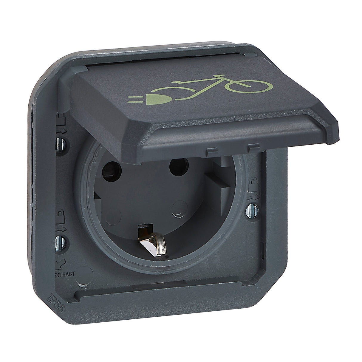 Base de corriente Plexo modular IP55 -bicicleta elec-Antracita